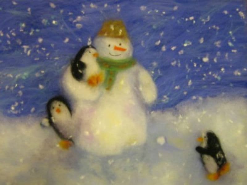 Шерстяная акварель цветы